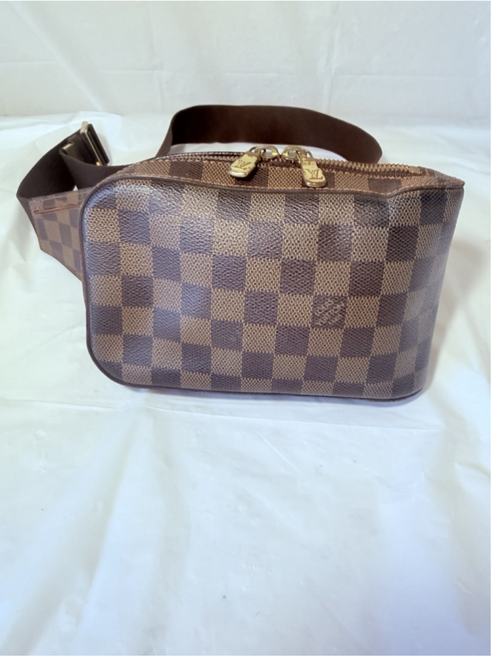 AUTHENTIC Louis Vuitton Damier Ebene Brown Checkered Shoulder Bag